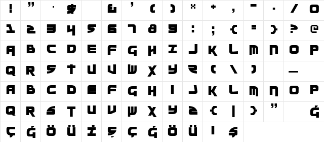 PCLifeMoltors Black  glyph index