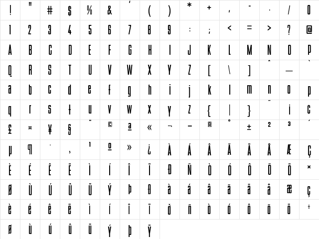 BStyle Bold  glyph index