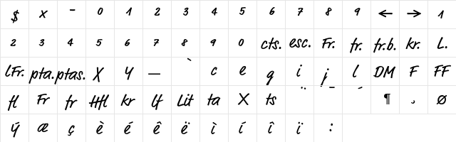 Market-RegularExpert Regular  glyph index