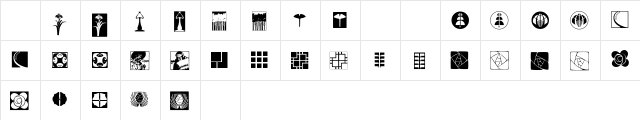 Arts & Crafts Dingbats Regular  glyph index