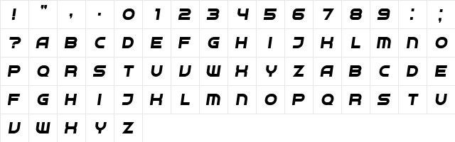 Neighbor Italic  glyph index