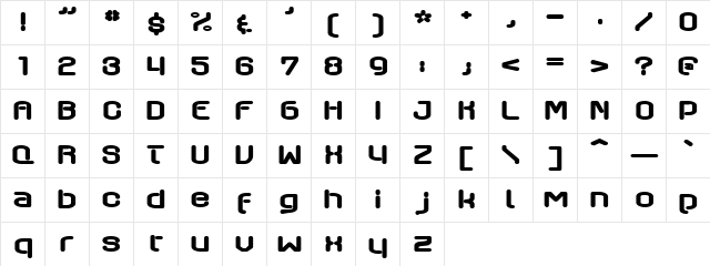 Beraz Obron Regular  glyph index