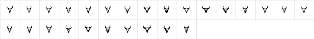 Bull Skulls Regular  glyph index