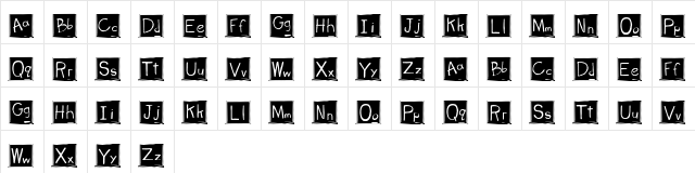 MH Slate Regular  glyph index