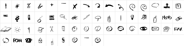 PinxitOfficeLL Medium  glyph index