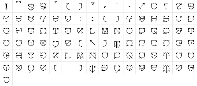 Sir Fig Gothick  glyph index