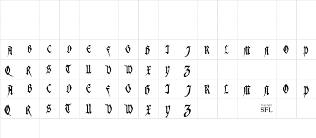 Magdelena Regular  glyph index