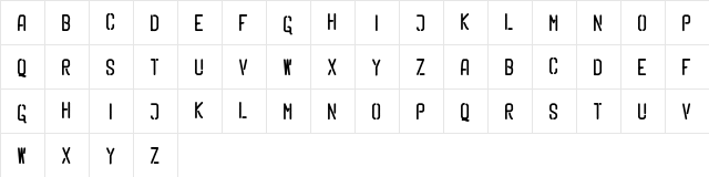 The Iron Stone Regular  glyph index