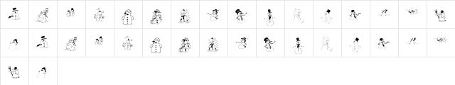 KR Snow People Regular  glyph index