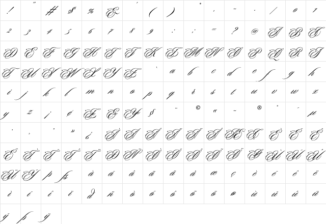Fete Super  glyph index