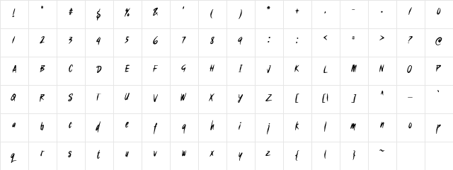 Sukro Regular  glyph index