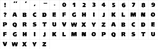 VTC-KomikaHeadLinerChewdFat Regular  glyph index