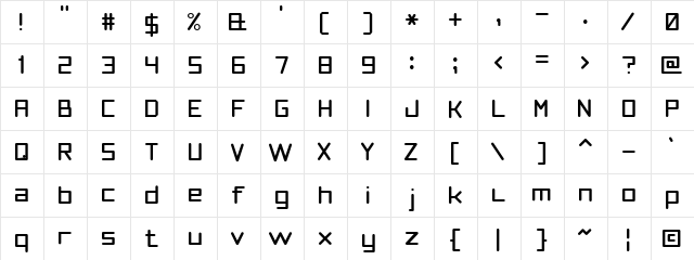 Smooth Line 7 Regular  glyph index