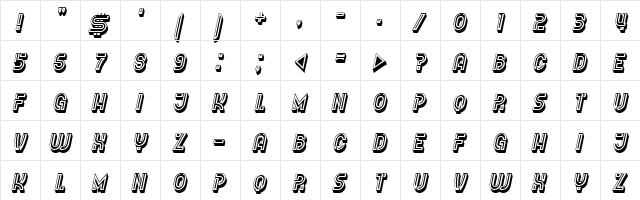 Voleur Regular  glyph index