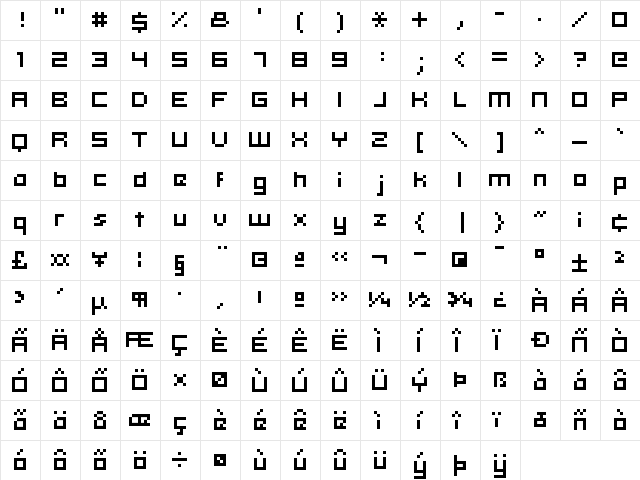 hooge 05_54 Regular  glyph index