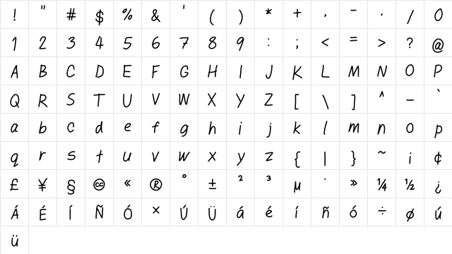 Hot August Night Medium  glyph index