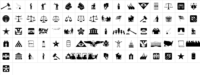 Law & Order Regular  glyph index