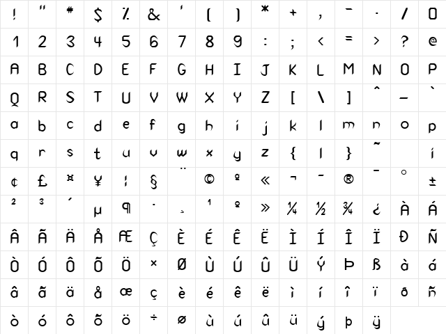 Spike Normal  glyph index