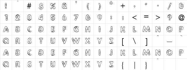 Office Regular  glyph index