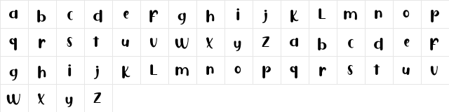 Puresity Burbon FREE Regular  glyph index