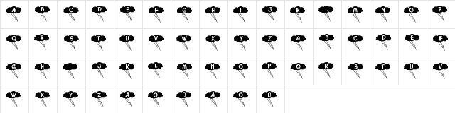 New Regular  glyph index