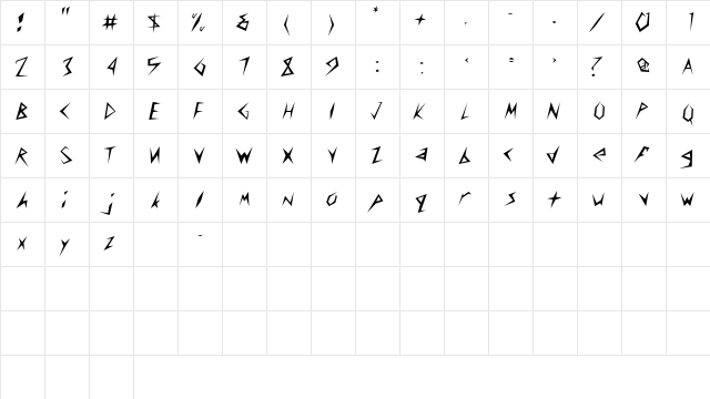 ToothpixSSK Regular  glyph index