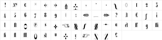 Ambroise Francois Alternates Bold  glyph index