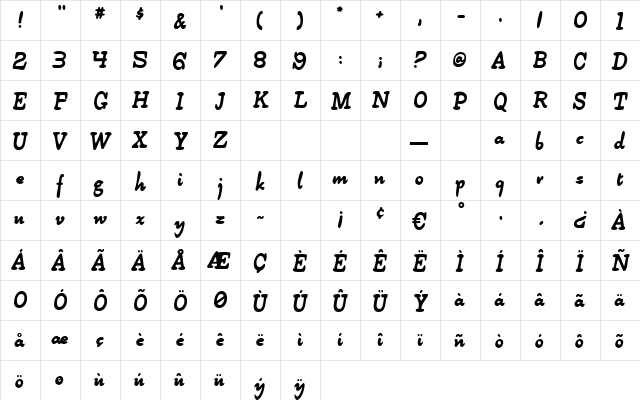 Littlebits Regular  glyph index