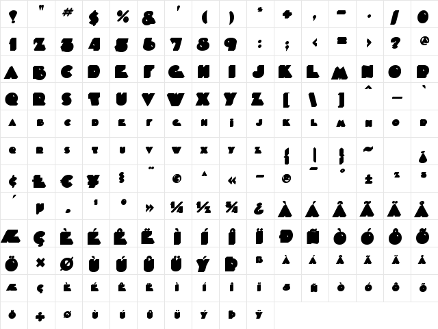 Timepiece 3D BackFill Regular  glyph index