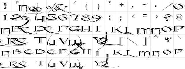LHFCrouchingTigerCONVEX Regular  glyph index