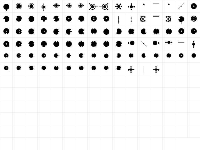 Mystery Circle Regular  glyph index
