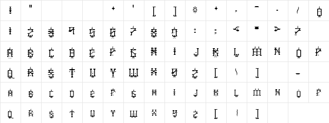 Temple fest Regular  glyph index