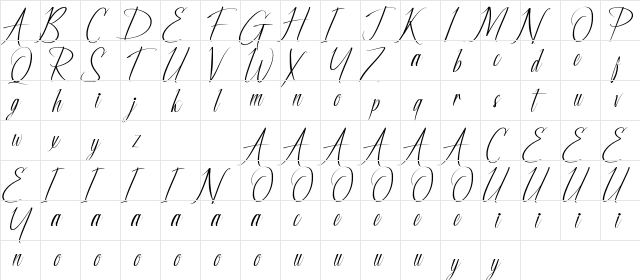 Ofstrike Demo Regular  glyph index