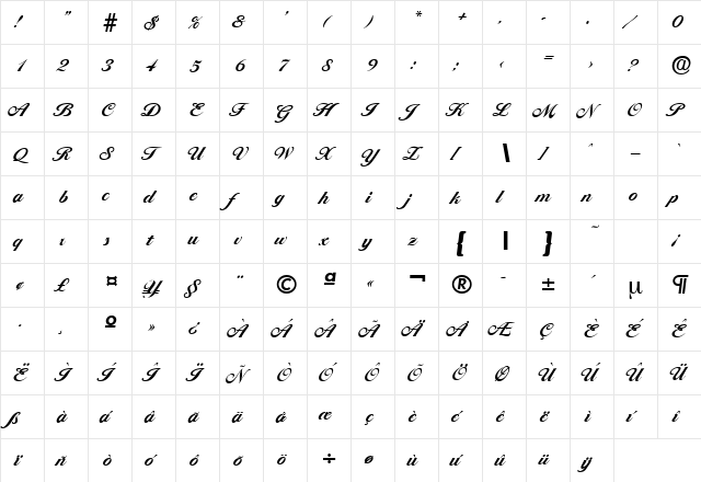 Ballantines-Serial-ExtraBold Regular  glyph index