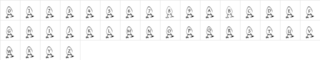 101! Letters Hatchin' Regular  glyph index