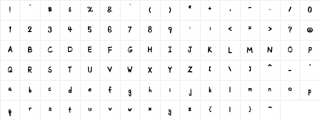 SchoolRules Regular  glyph index