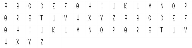 Bonjour Allgera Sans Regular  glyph index