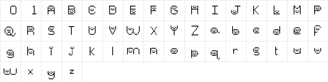 Emoticon Regular  glyph index