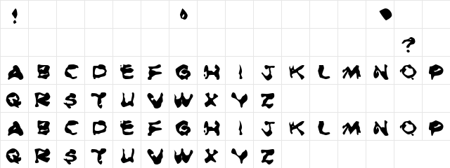Infini Regular  glyph index