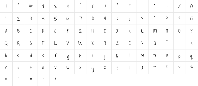 To The Point Regular  glyph index