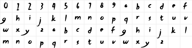 Most Zephyr Regular  glyph index