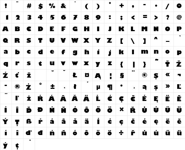 GillKayDEE Regular  glyph index