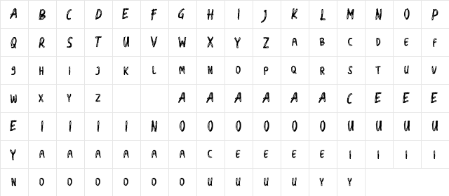 Swag Ghost Demo Regular  glyph index