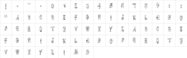 WormBeeline Regular  glyph index