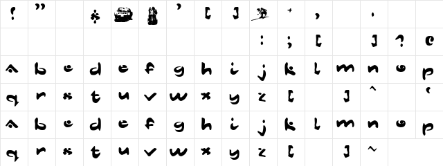 Primer Regular  glyph index