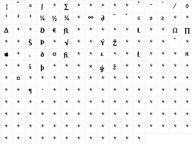 Jackie-AlternateExpert Bold  glyph index