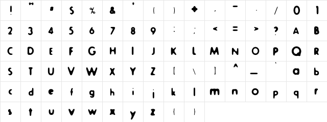Fur ExtraRounded  glyph index