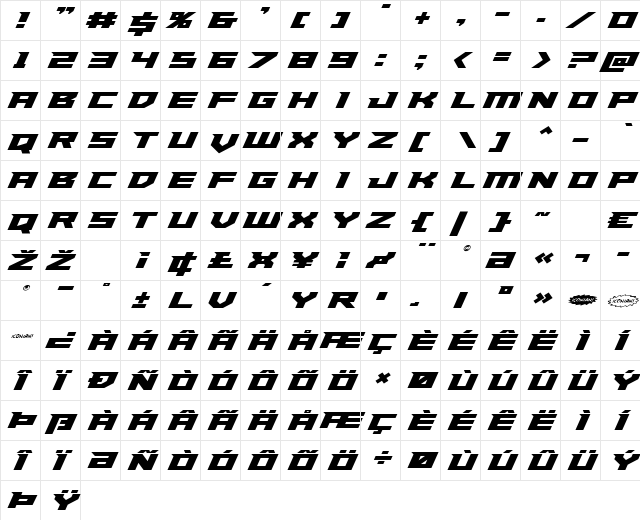 Paladins Expanded Expanded  glyph index