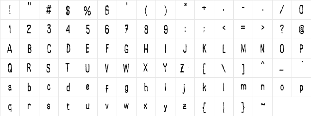 Sunday Everyday Regular  glyph index
