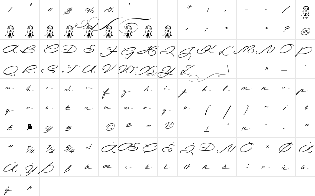 La Sonnambula ffp  glyph index